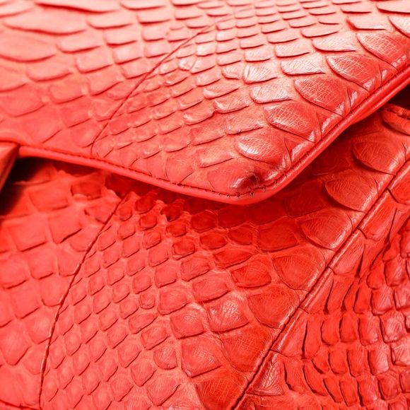 Chanel Classic Double Flap Bag Python Medium Orange - Picture 8 of 13